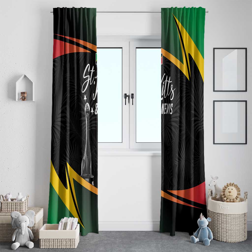 St Kitts and Nevis Cricket Afro Window Curtain Go Patriots Go Champions - African Pride