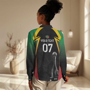 St Kitts and Nevis Cricket Custom Afro Women Casual Shirt Go Patriots Go Champions - African Pride