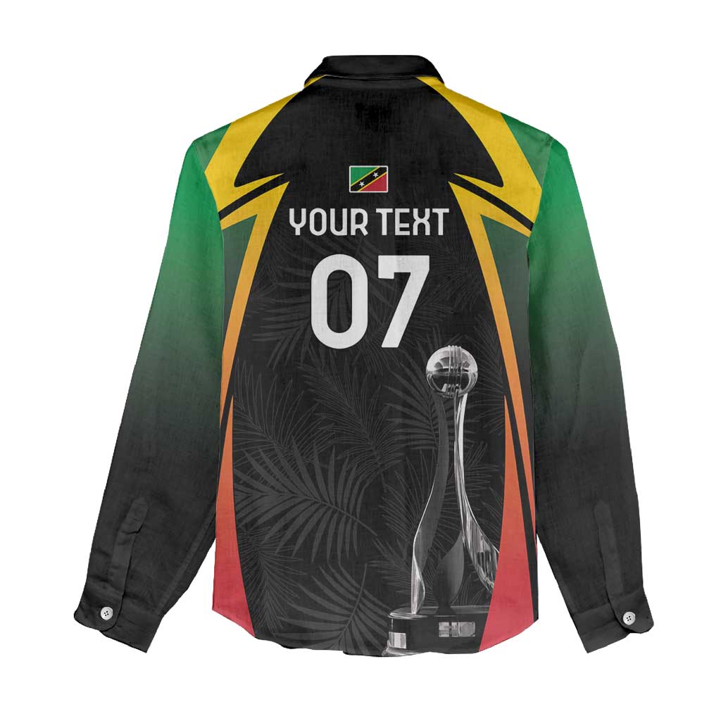 St Kitts and Nevis Cricket Custom Afro Women Casual Shirt Go Patriots Go Champions - African Pride