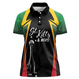 St Kitts and Nevis Cricket Custom Afro Women Polo Shirt Go Patriots Go Champions - African Pride