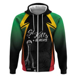 St Kitts and Nevis Cricket Custom Afro Zip Hoodie Go Patriots Go Champions - African Pride