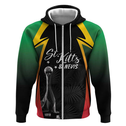 St Kitts and Nevis Cricket Custom Afro Zip Hoodie Go Patriots Go Champions - African Pride