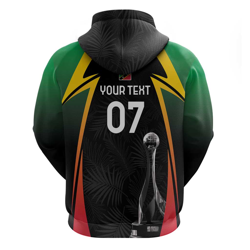 St Kitts and Nevis Cricket Custom Afro Zip Hoodie Go Patriots Go Champions - African Pride