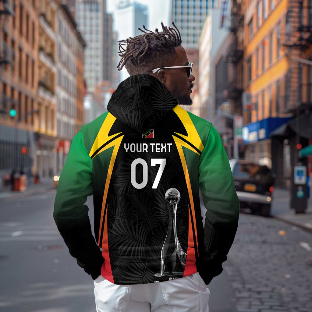 St Kitts and Nevis Cricket Custom Afro Zip Hoodie Go Patriots Go Champions - African Pride