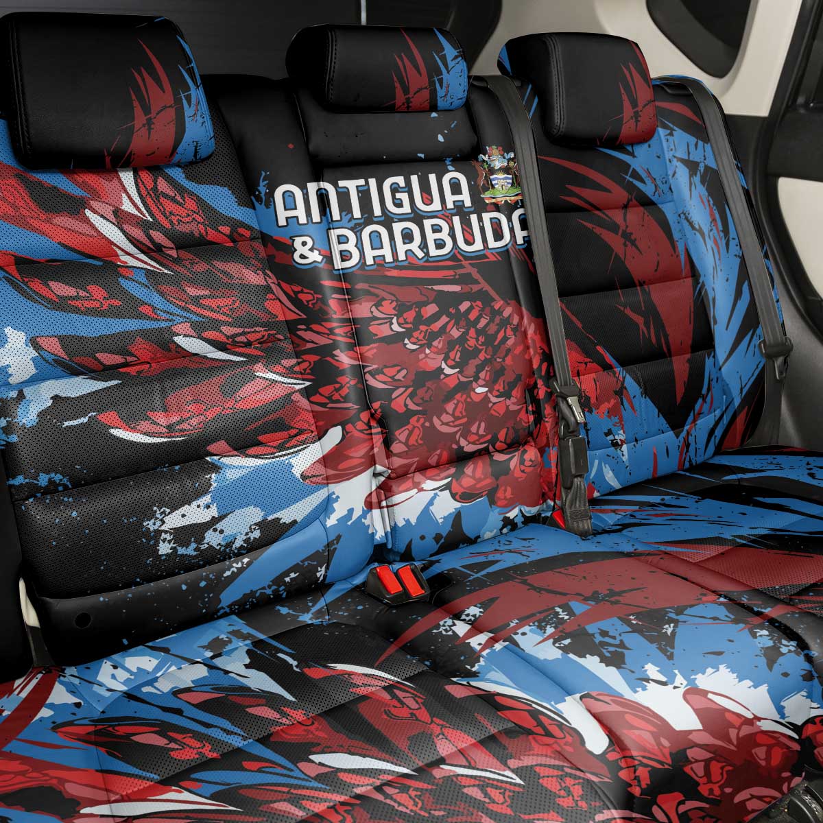 Afro-Antigua and Barbuda Cricket Back Car Seat Cover Falcons Wings - Take Off - African Pride