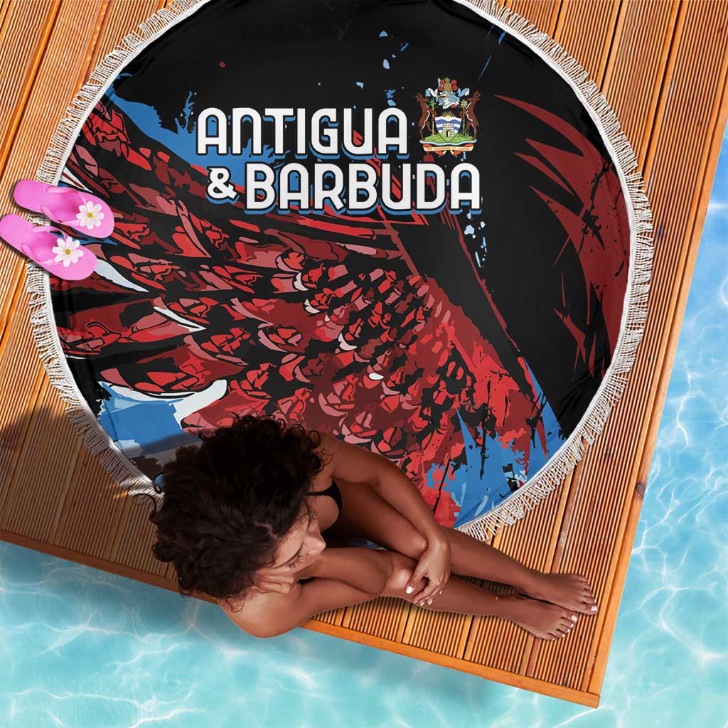 Afro-Antigua and Barbuda Cricket Beach Blanket Falcons Wings - Take Off - African Pride