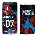 Afro-Antigua and Barbuda Cricket Custom 4 in 1 Can Cooler Tumbler Falcons Wings - Take Off - African Pride
