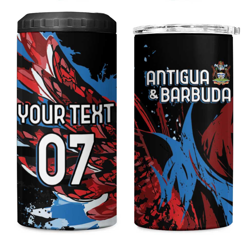 Afro-Antigua and Barbuda Cricket Custom 4 in 1 Can Cooler Tumbler Falcons Wings - Take Off - African Pride