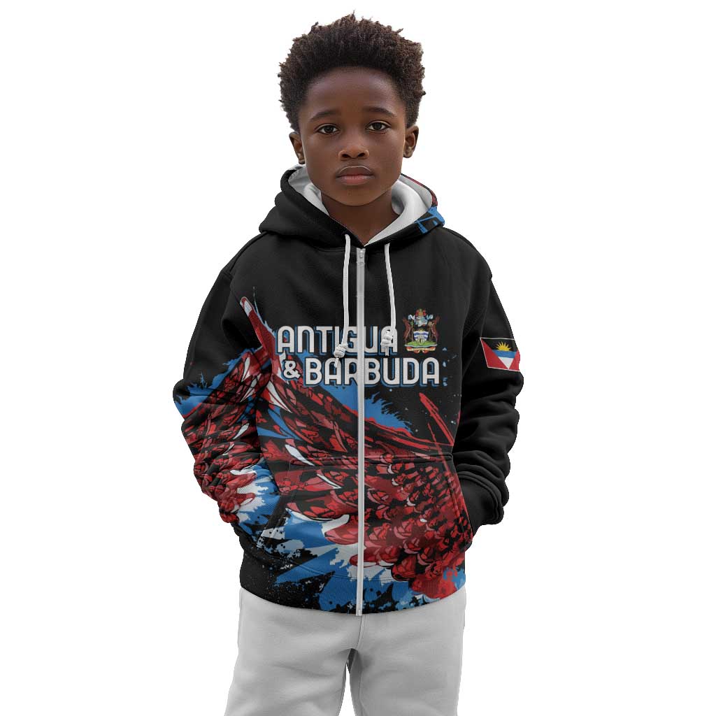 Afro-Antigua and Barbuda Cricket Custom Kid Hoodie Falcons Wings - Take Off - African Pride