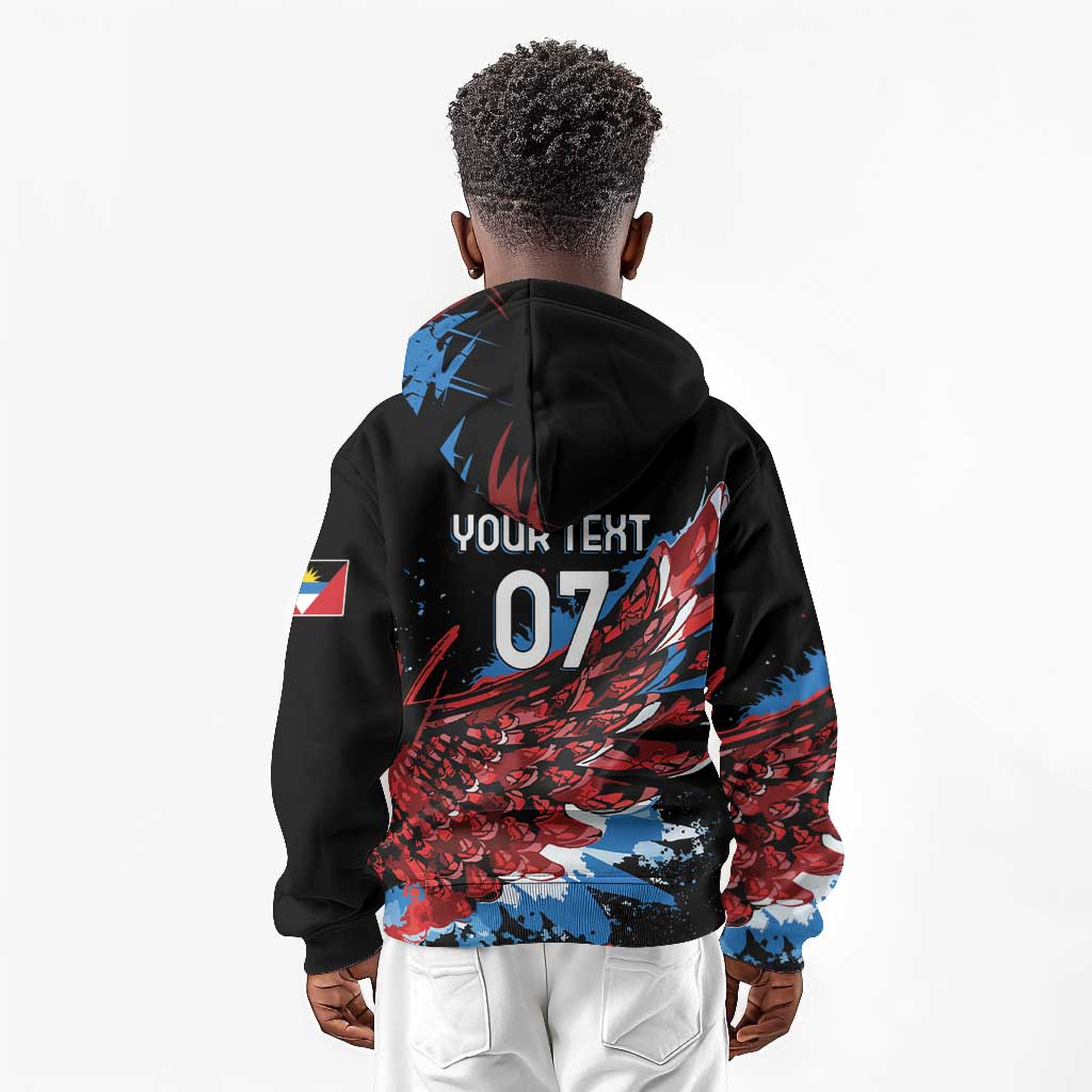 Afro-Antigua and Barbuda Cricket Custom Kid Hoodie Falcons Wings - Take Off - African Pride