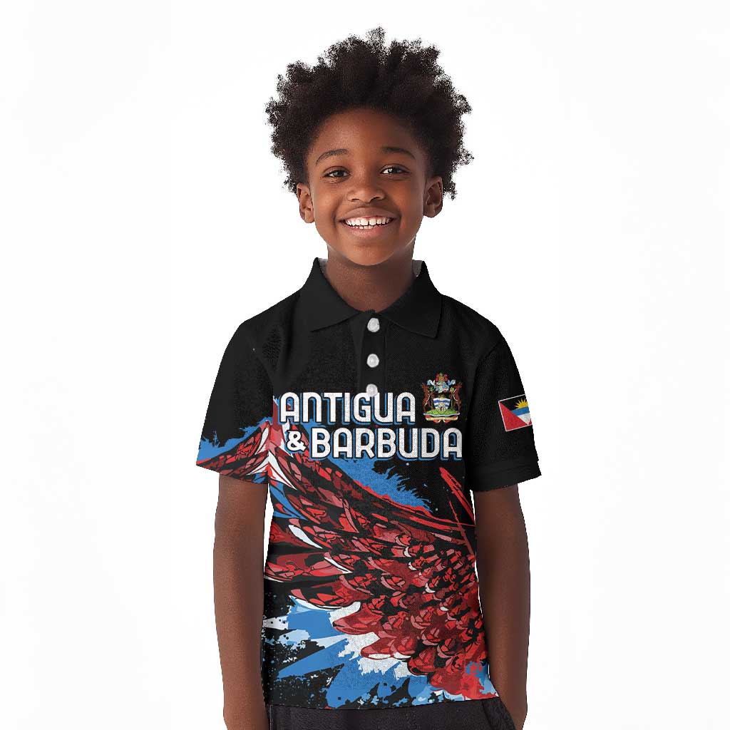 Afro-Antigua and Barbuda Cricket Custom Kid Polo Shirt Falcons Wings - Take Off - African Pride