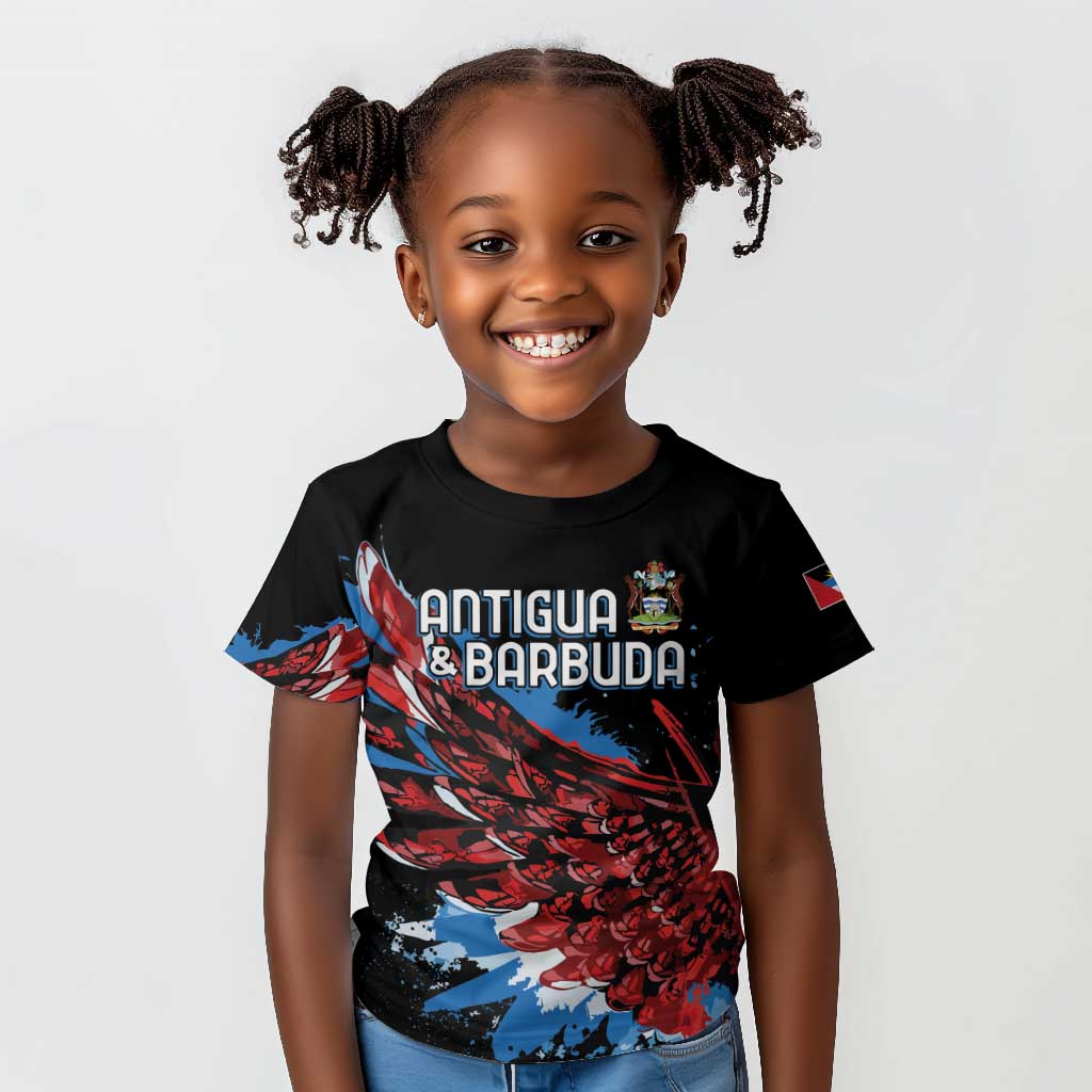 Afro-Antigua and Barbuda Cricket Custom Kid T shirt Falcons Wings - Take Off - African Pride