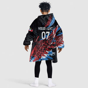 Afro-Antigua and Barbuda Cricket Custom Kid Wearable Blanket Hoodie Falcons Wings - Take Off - African Pride