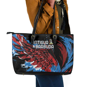 Afro-Antigua and Barbuda Cricket Leather Tote Bag Falcons Wings - Take Off - African Pride