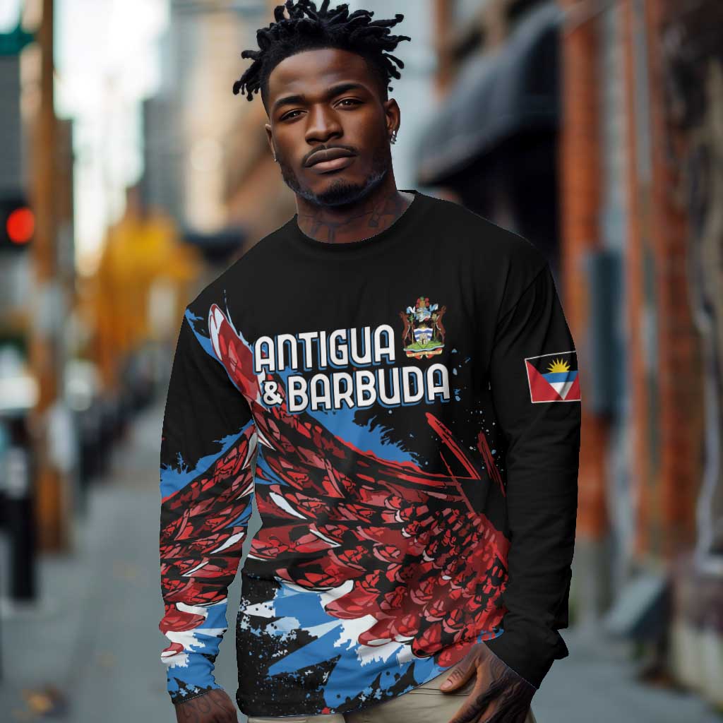 Afro-Antigua and Barbuda Cricket Custom Long Sleeve Shirt Falcons Wings - Take Off - African Pride