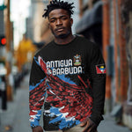 Afro-Antigua and Barbuda Cricket Custom Long Sleeve Shirt Falcons Wings - Take Off - African Pride