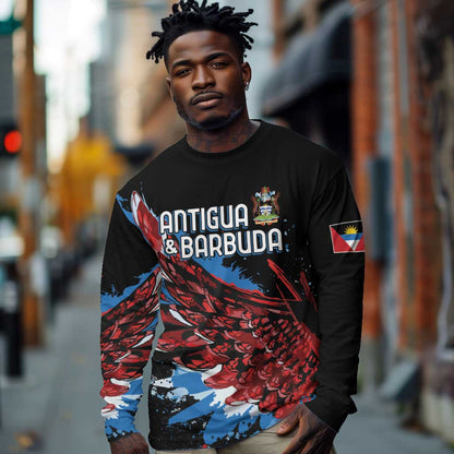 Afro-Antigua and Barbuda Cricket Custom Long Sleeve Shirt Falcons Wings - Take Off - African Pride