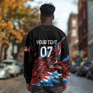 Afro-Antigua and Barbuda Cricket Custom Long Sleeve Shirt Falcons Wings - Take Off - African Pride