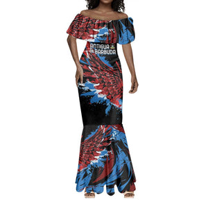 Afro-Antigua and Barbuda Cricket Custom Mermaid Dress Falcons Wings - Take Off - African Pride