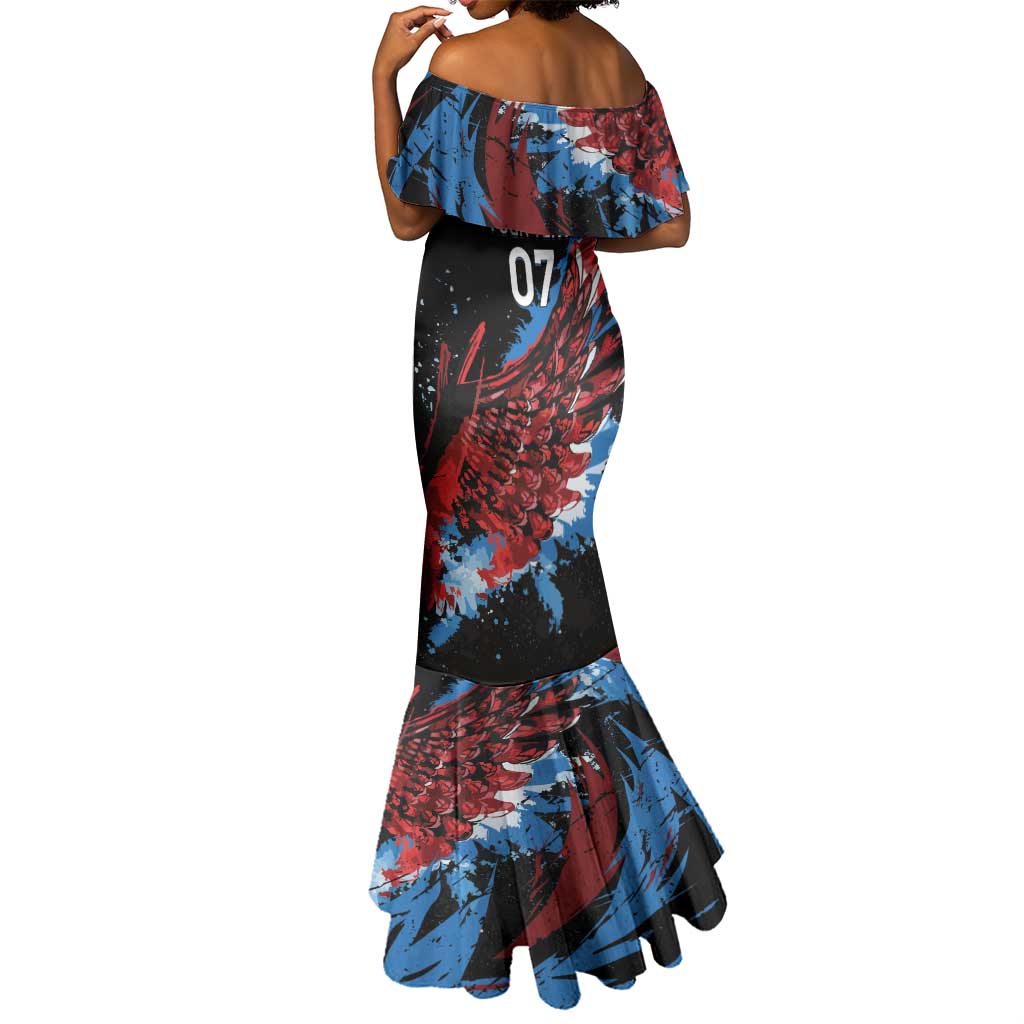 Afro-Antigua and Barbuda Cricket Custom Mermaid Dress Falcons Wings - Take Off - African Pride
