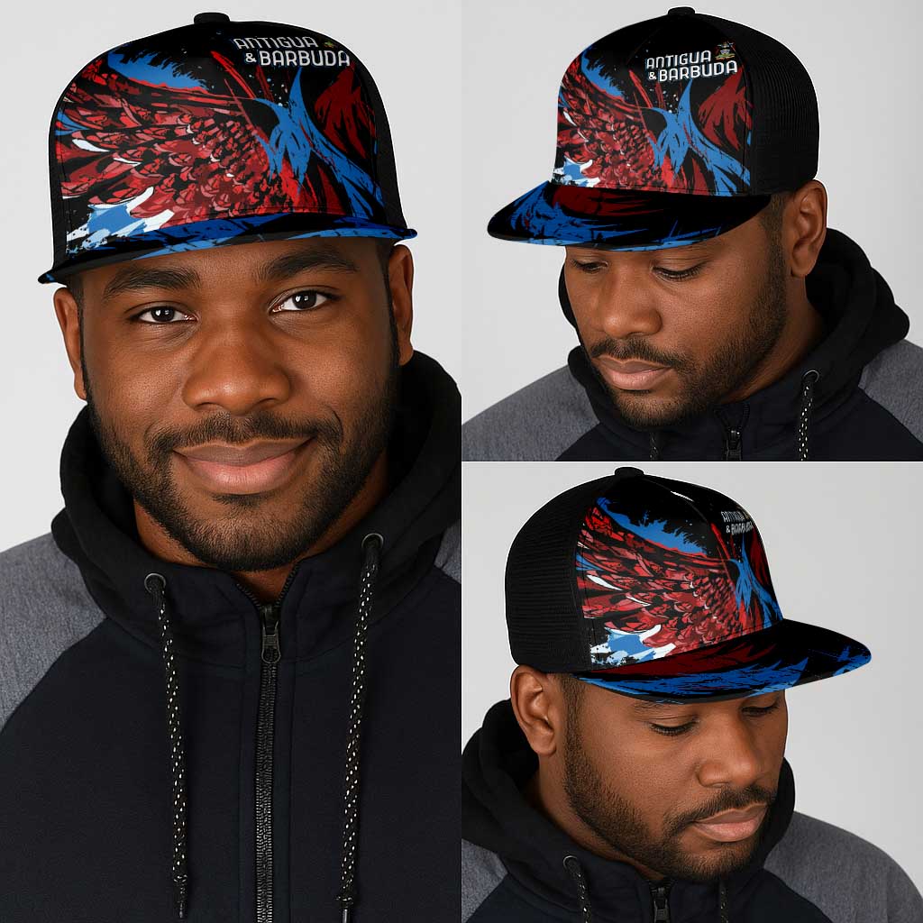 Antigua and Barbuda Cricket Mesh Trucker Cap Falcons Wings - Take Off - African Pride
