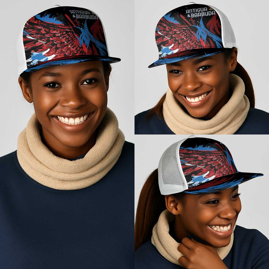Antigua and Barbuda Cricket Mesh Trucker Cap Falcons Wings - Take Off - African Pride