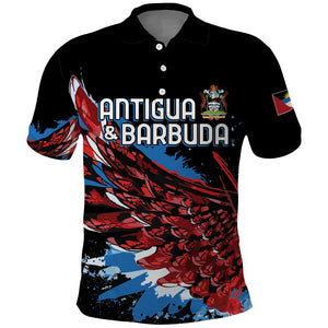Afro-Antigua and Barbuda Cricket Custom Polo Shirt Falcons Wings - Take Off - African Pride