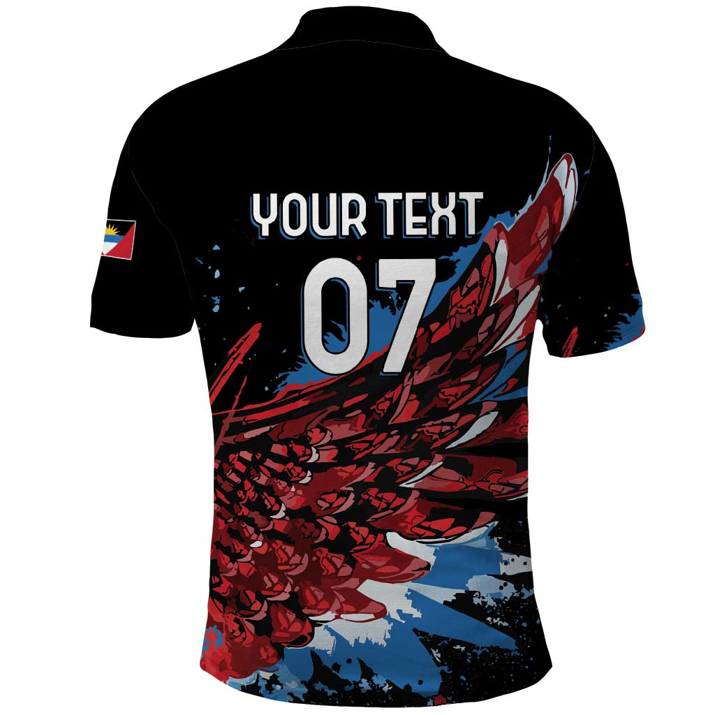Afro-Antigua and Barbuda Cricket Custom Polo Shirt Falcons Wings - Take Off - African Pride