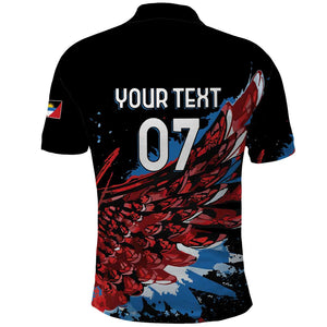 Afro-Antigua and Barbuda Cricket Custom Polo Shirt Falcons Wings - Take Off - African Pride