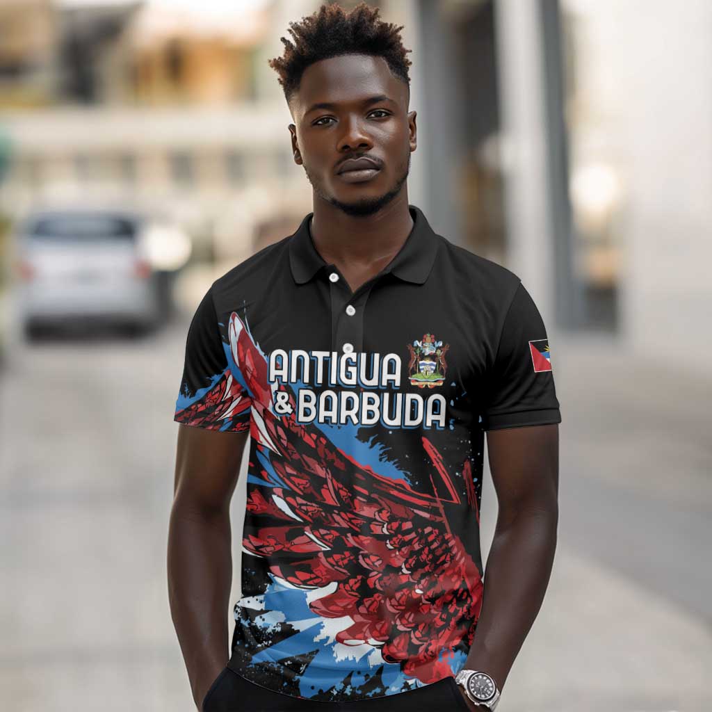 Afro-Antigua and Barbuda Cricket Custom Polo Shirt Falcons Wings - Take Off - African Pride