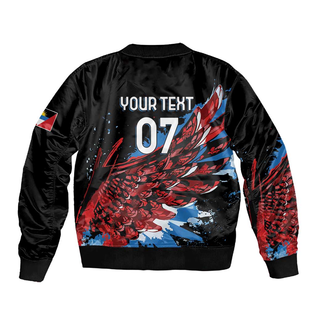 Afro-Antigua and Barbuda Cricket Custom Sleeve Zip Bomber Jacket Falcons Wings - Take Off - African Pride