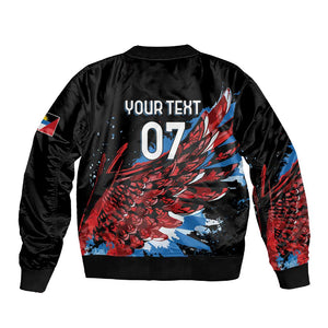 Afro-Antigua and Barbuda Cricket Custom Sleeve Zip Bomber Jacket Falcons Wings - Take Off - African Pride