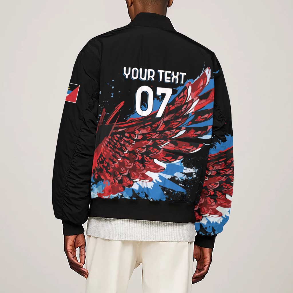 Afro-Antigua and Barbuda Cricket Custom Sleeve Zip Bomber Jacket Falcons Wings - Take Off - African Pride