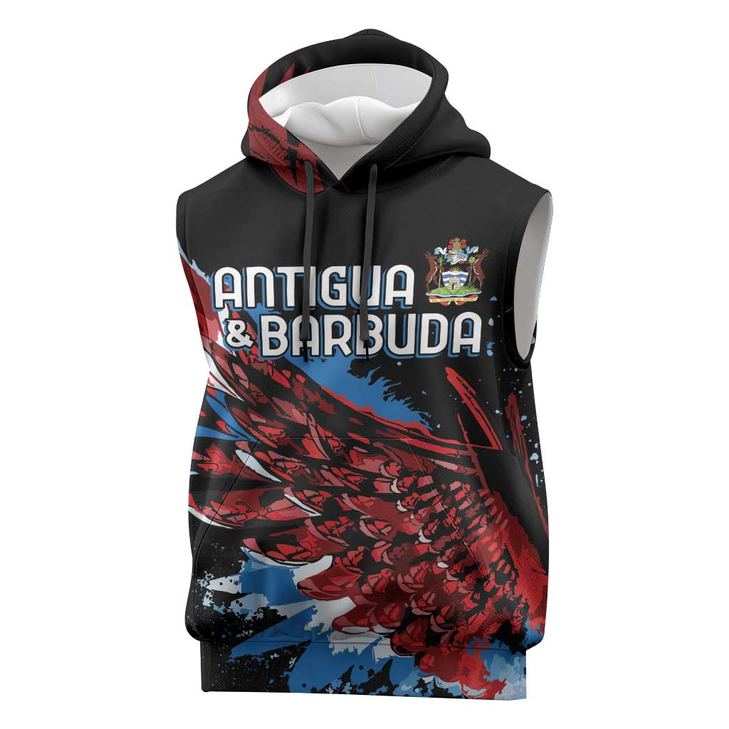Afro-Antigua and Barbuda Cricket Custom Sleeveless Hoodie Falcons Wings - Take Off - African Pride