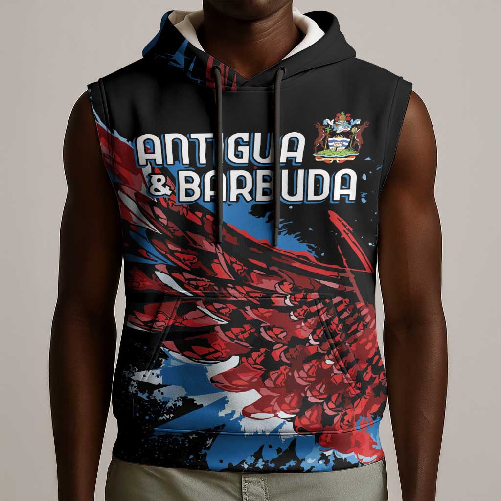 Afro-Antigua and Barbuda Cricket Custom Sleeveless Hoodie Falcons Wings - Take Off - African Pride