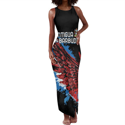 Afro-Antigua and Barbuda Cricket Custom Tank Maxi Dress Falcons Wings - Take Off - African Pride