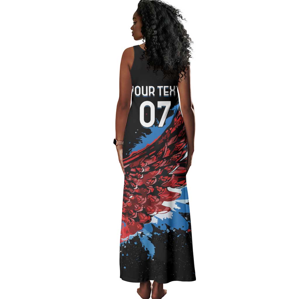 Afro-Antigua and Barbuda Cricket Custom Tank Maxi Dress Falcons Wings - Take Off - African Pride