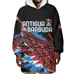 Afro-Antigua and Barbuda Cricket Custom Wearable Blanket Hoodie Falcons Wings - Take Off - African Pride