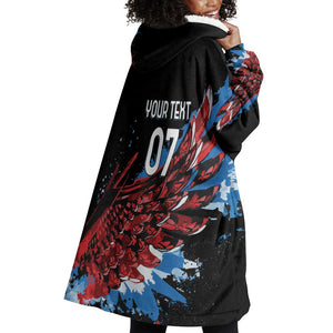 Afro-Antigua and Barbuda Cricket Custom Wearable Blanket Hoodie Falcons Wings - Take Off - African Pride