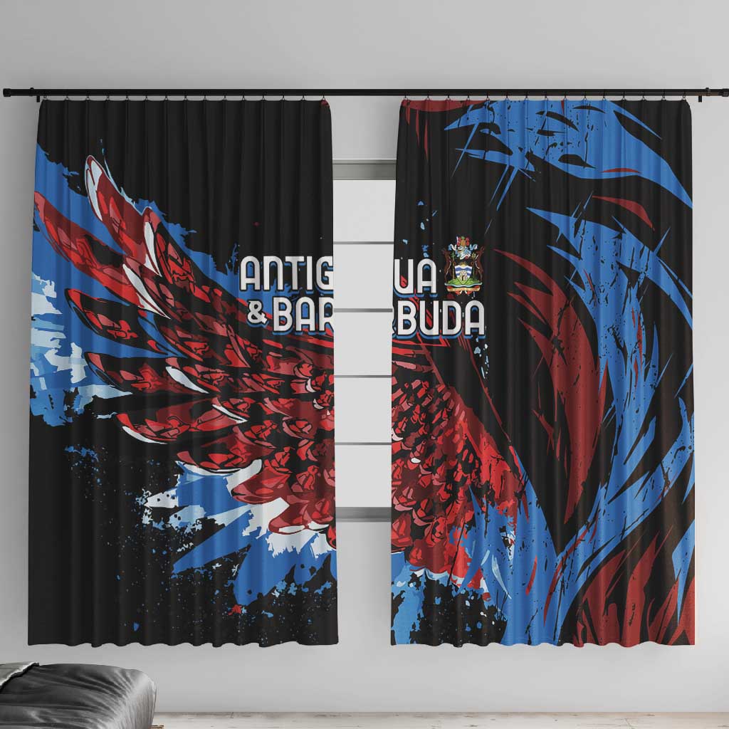 Afro-Antigua and Barbuda Cricket Window Curtain Falcons Wings - Take Off - African Pride