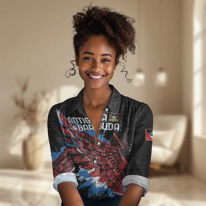 Afro-Antigua and Barbuda Cricket Custom Women Casual Shirt Falcons Wings - Take Off - African Pride