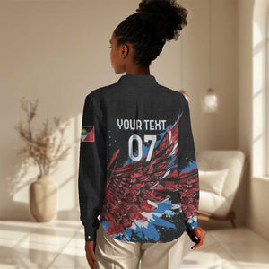 Afro-Antigua and Barbuda Cricket Custom Women Casual Shirt Falcons Wings - Take Off - African Pride
