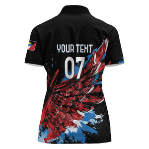 Afro-Antigua and Barbuda Cricket Custom Women Polo Shirt Falcons Wings - Take Off - African Pride