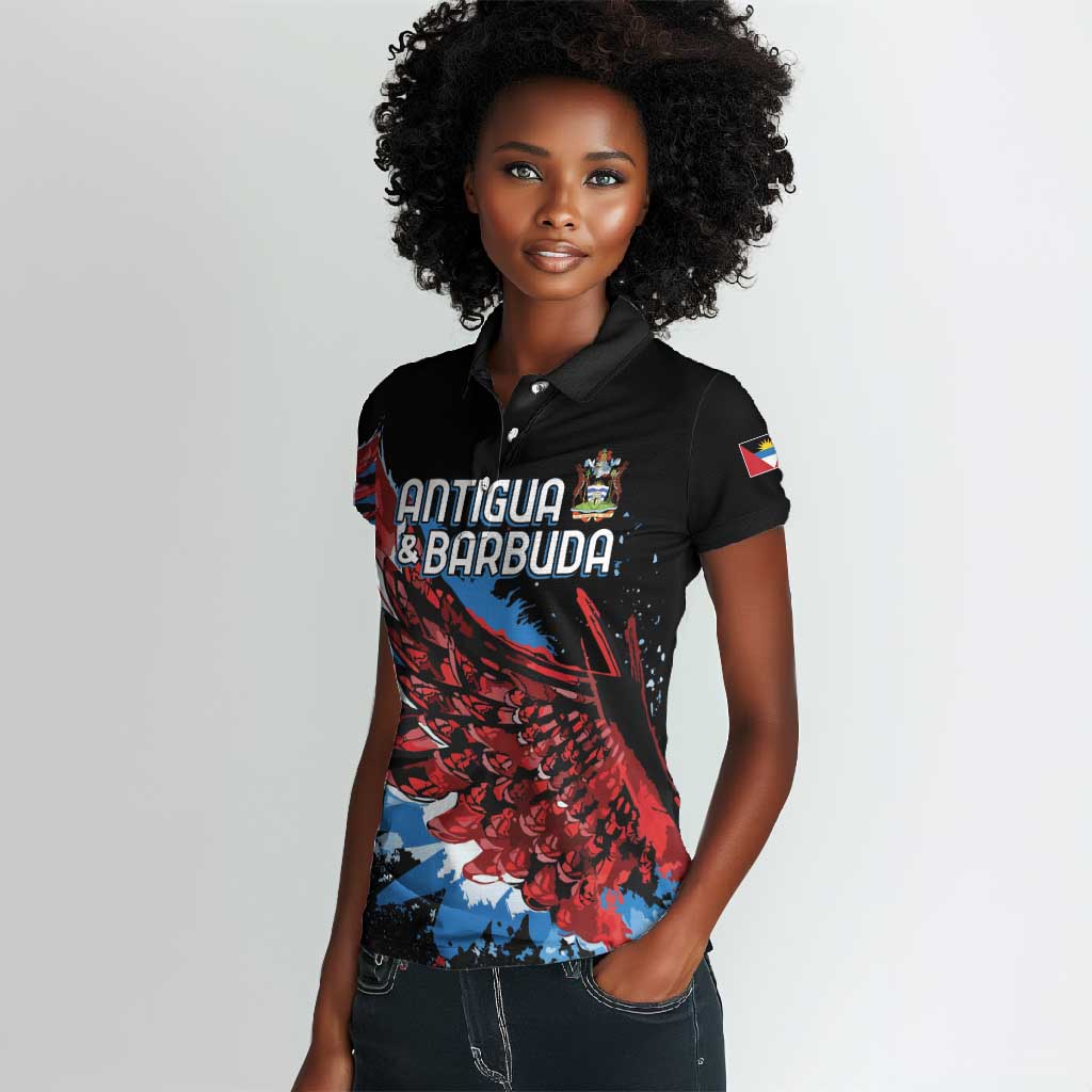 Afro-Antigua and Barbuda Cricket Custom Women Polo Shirt Falcons Wings - Take Off - African Pride