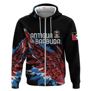 Afro-Antigua and Barbuda Cricket Custom Zip Hoodie Falcons Wings - Take Off - African Pride