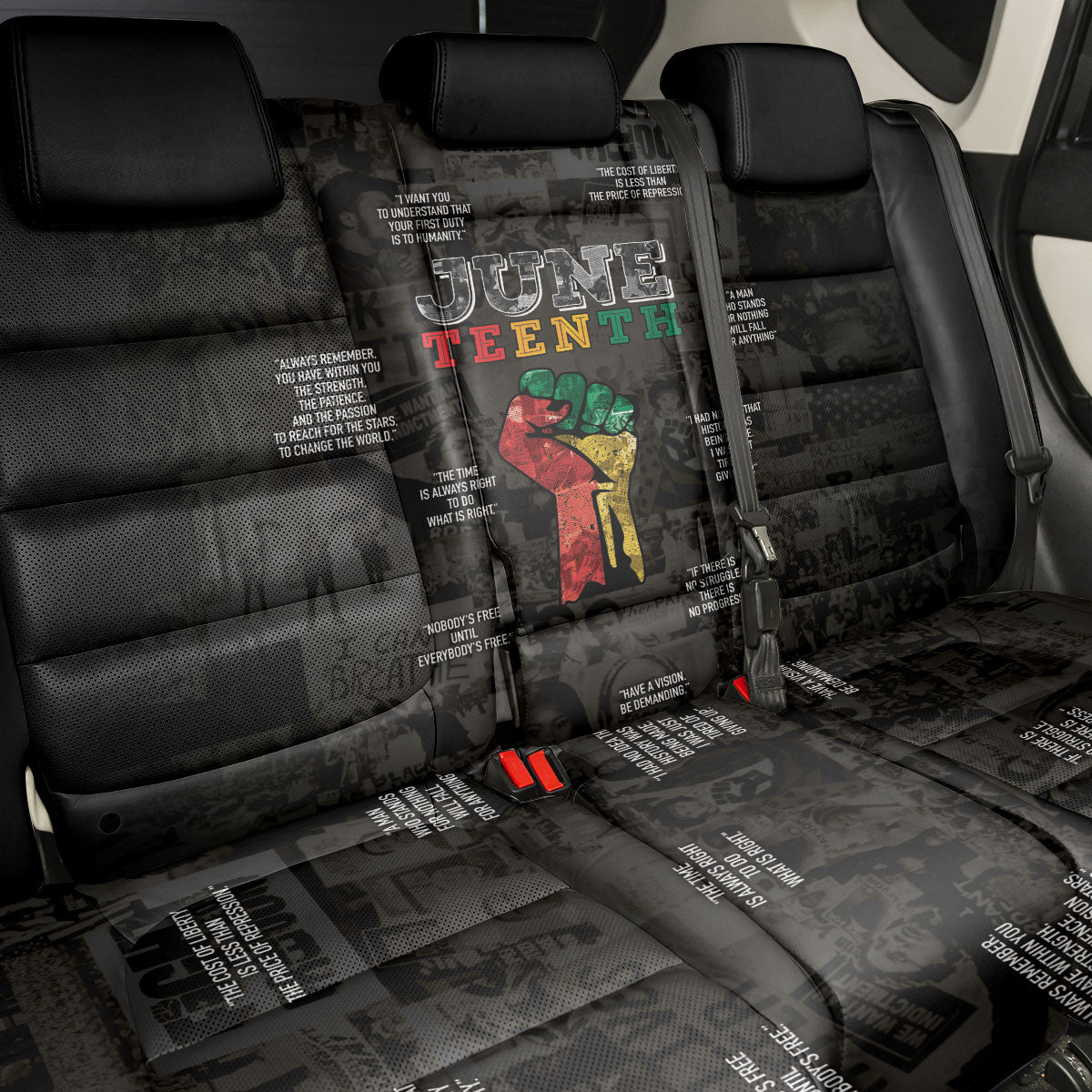 Juneteenth Black History Back Car Seat Cover Inspirational Quotes Collage