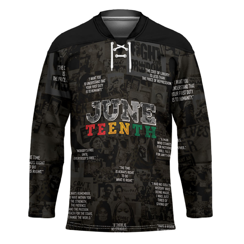 Juneteenth Black History Hockey Jersey Inspirational Quotes Collage