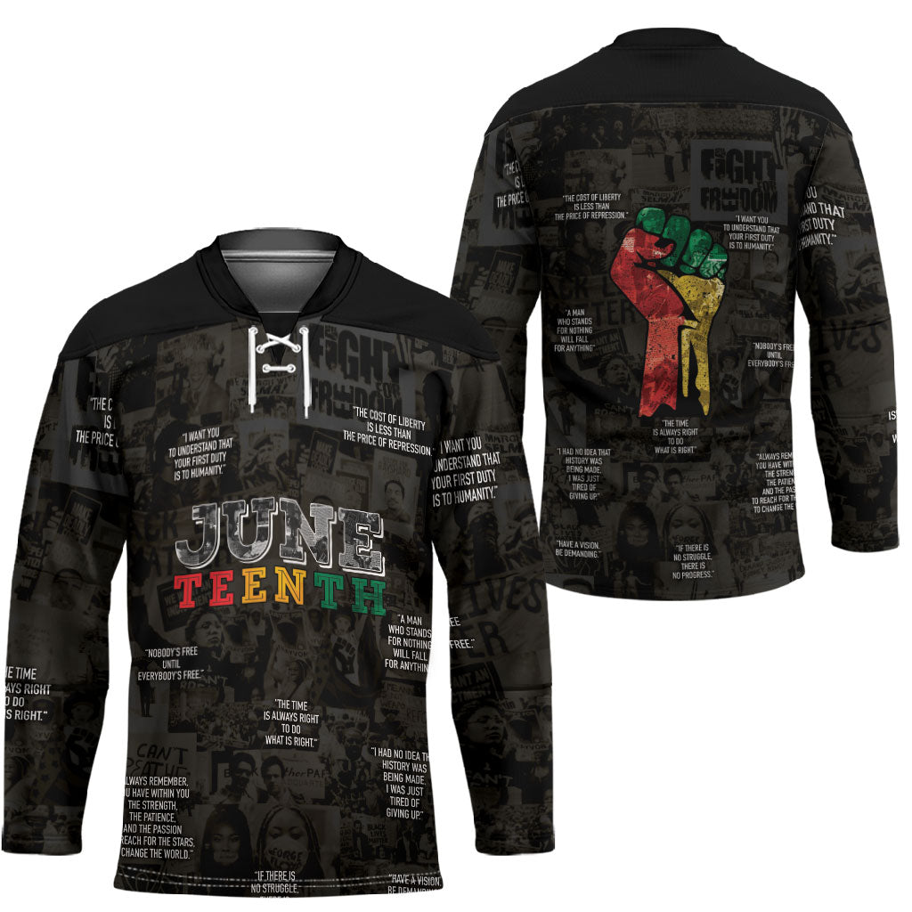 Juneteenth Black History Hockey Jersey Inspirational Quotes Collage