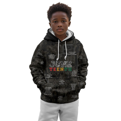 Juneteenth Black History Kid Hoodie Inspirational Quotes Collage