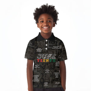 Juneteenth Black History Kid Polo Shirt Inspirational Quotes Collage